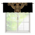 Gold Celtic Knot Cross Print Window Valance