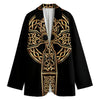 Gold Celtic Knot Cross Print Women's Blazer