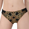 Gold Celtic Knot Cross Print Women's Panties