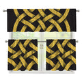 Gold Celtic Knot Symbol Print 3 Piece Kitchen Curtains
