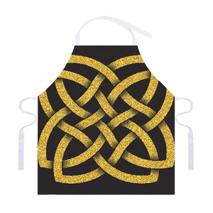 Gold Celtic Knot Symbol Print Adjustable Apron