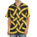 Gold Celtic Knot Symbol Print Aloha Shirt