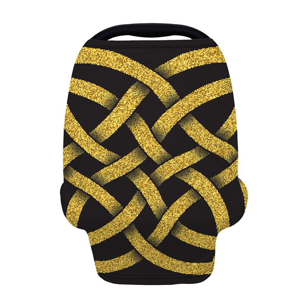 Gold Celtic Knot Symbol Print Baby Seat Cover