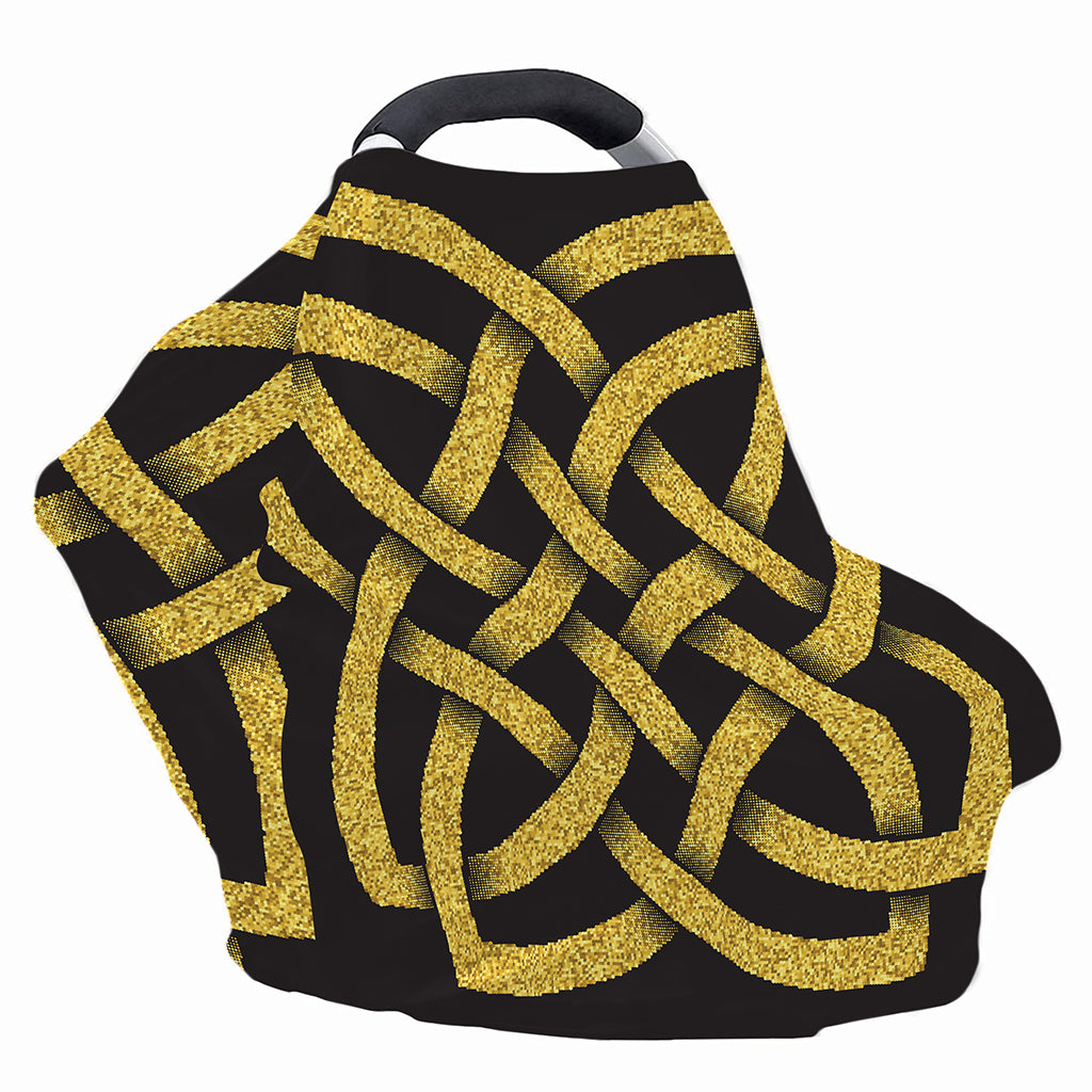 Gold Celtic Knot Symbol Print Baby Seat Cover