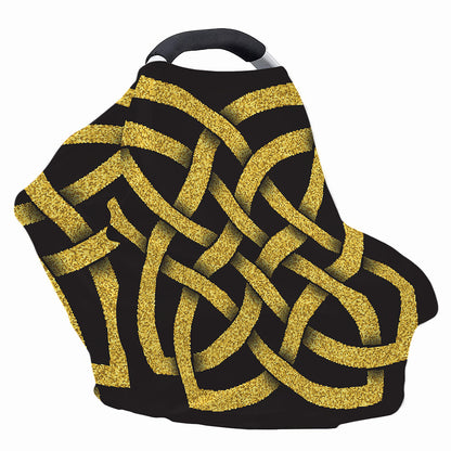Gold Celtic Knot Symbol Print Baby Seat Cover