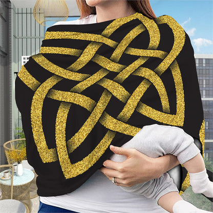 Gold Celtic Knot Symbol Print Baby Seat Cover