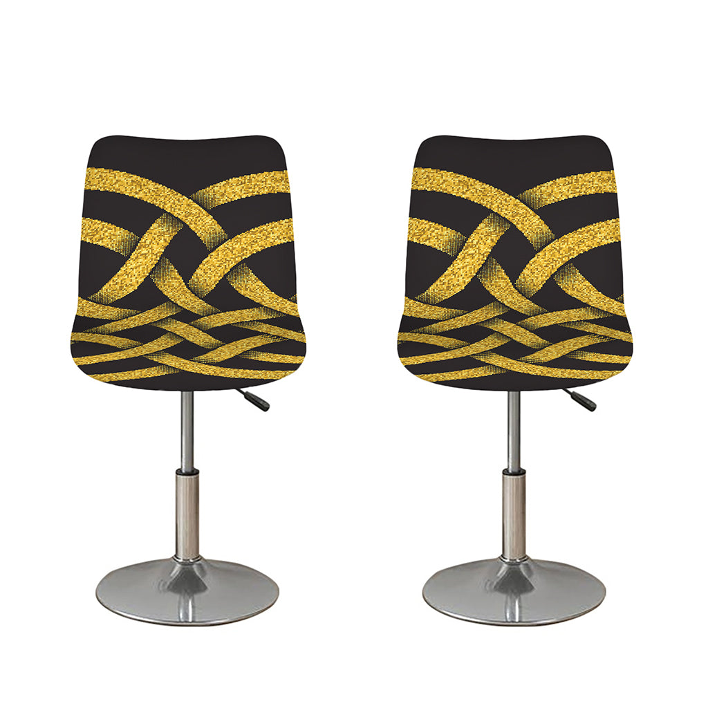Gold Celtic Knot Symbol Print Bar Stool Covers