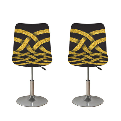 Gold Celtic Knot Symbol Print Bar Stool Covers
