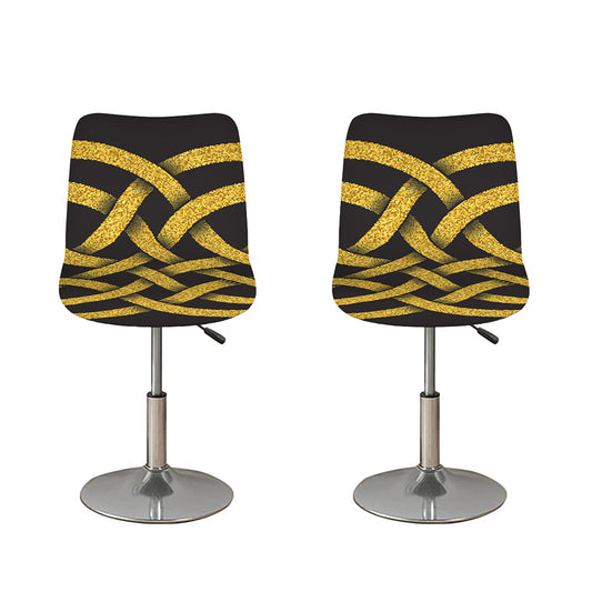 Gold Celtic Knot Symbol Print Bar Stool Covers