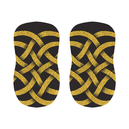 Gold Celtic Knot Symbol Print Bar Stool Covers