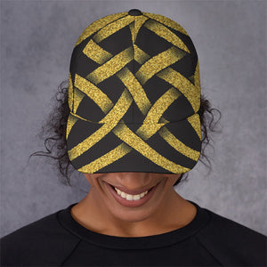 Gold Celtic Knot Symbol Print Baseball Cap