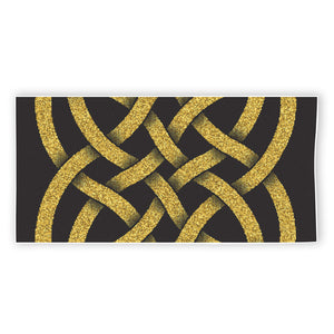 Gold Celtic Knot Symbol Print Beach Towel