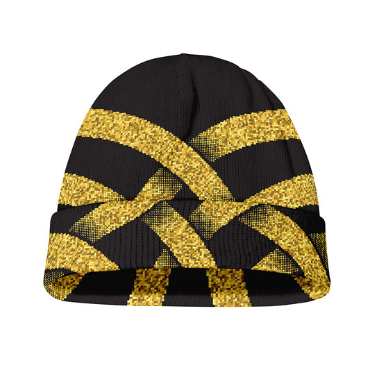 Gold Celtic Knot Symbol Print Beanie