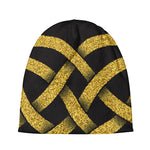Gold Celtic Knot Symbol Print Beanie