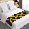 Gold Celtic Knot Symbol Print Bed Runner