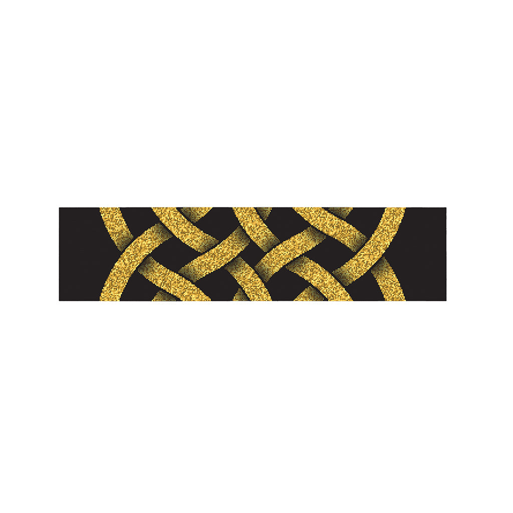 Gold Celtic Knot Symbol Print Bed Runner