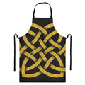Gold Celtic Knot Symbol Print Bib Apron With Pocket