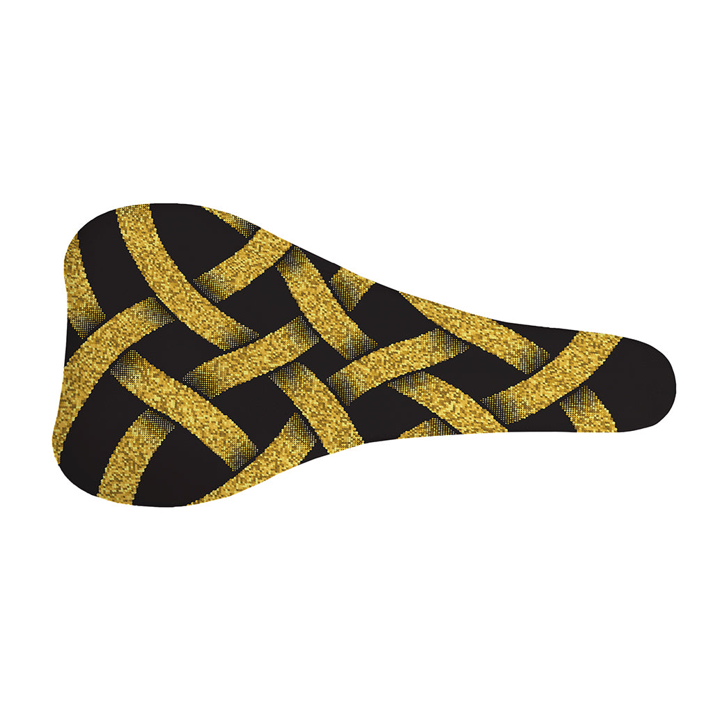 Gold Celtic Knot Symbol Print Bicycle Seat Cover