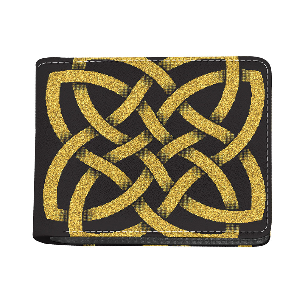 Gold Celtic Knot Symbol Print Bifold Wallet