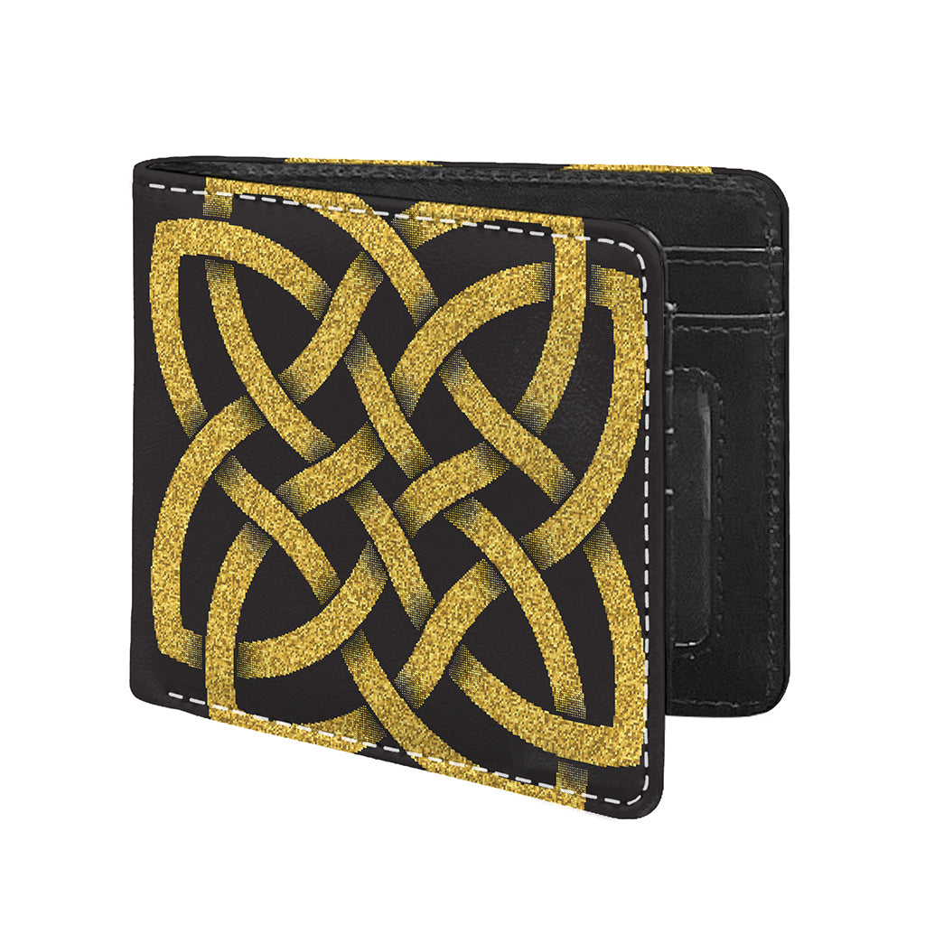 Gold Celtic Knot Symbol Print Bifold Wallet
