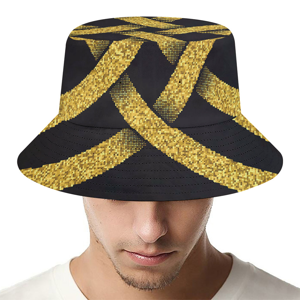 Gold Celtic Knot Symbol Print Bucket Hat