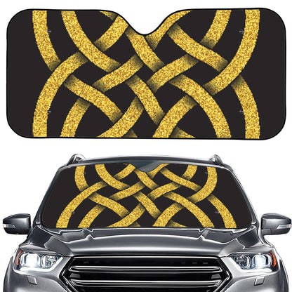 Gold Celtic Knot Symbol Print Car Windshield Sun Shade