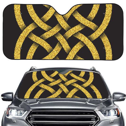 Gold Celtic Knot Symbol Print Car Windshield Sun Shade