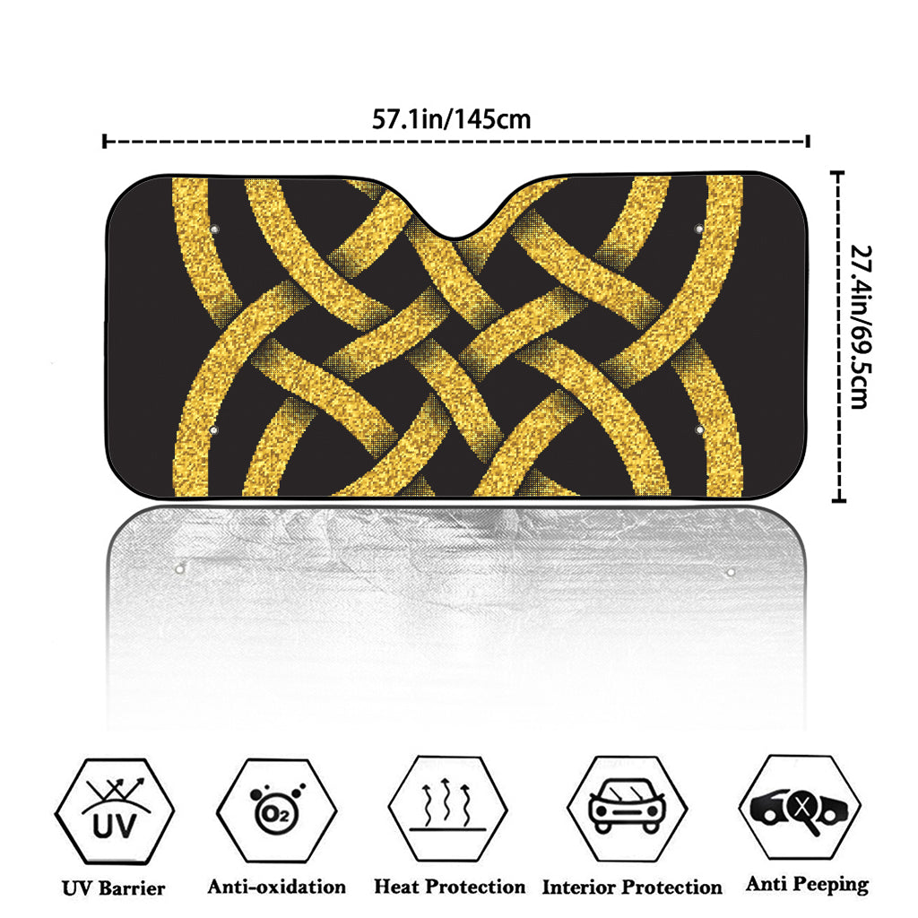Gold Celtic Knot Symbol Print Car Windshield Sun Shade