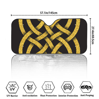 Gold Celtic Knot Symbol Print Car Windshield Sun Shade