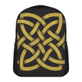 Gold Celtic Knot Symbol Print Casual Backpack