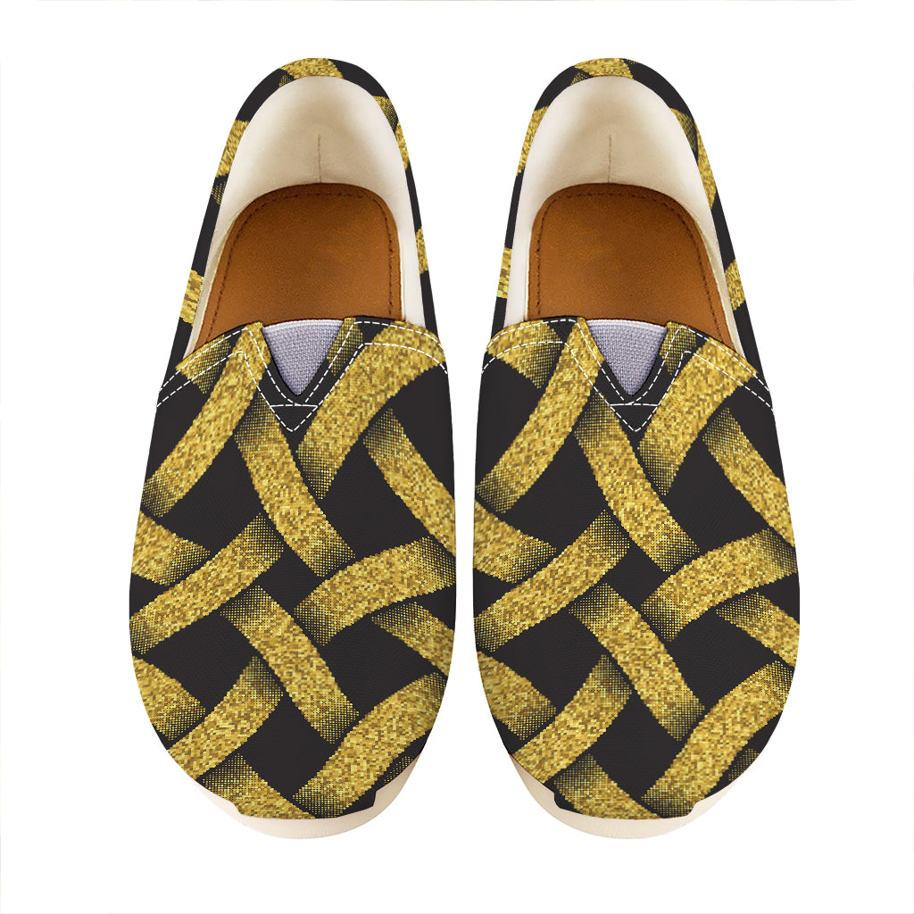 Gold Celtic Knot Symbol Print Casual Shoes