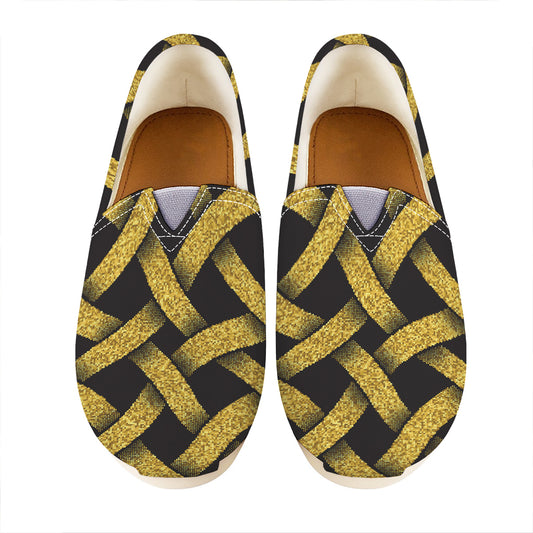 Gold Celtic Knot Symbol Print Casual Shoes