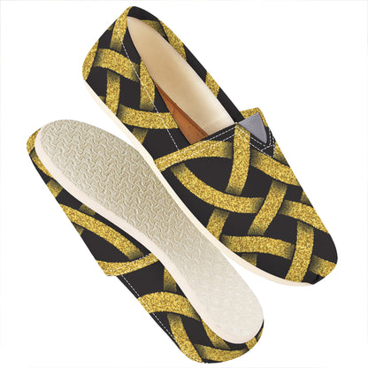 Gold Celtic Knot Symbol Print Casual Shoes