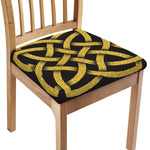 Gold Celtic Knot Symbol Print Chair Cushion Cover