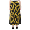 Gold Celtic Knot Symbol Print Chiffon Maxi Skirt