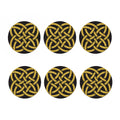 Gold Celtic Knot Symbol Print Coaster Set
