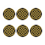 Gold Celtic Knot Symbol Print Coaster Set