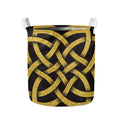 Gold Celtic Knot Symbol Print Collapsible Laundry Basket