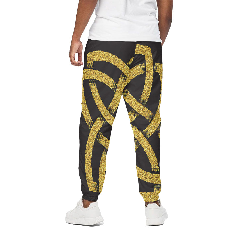 Gold Celtic Knot Symbol Print Cotton Pants