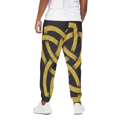 Gold Celtic Knot Symbol Print Cotton Pants