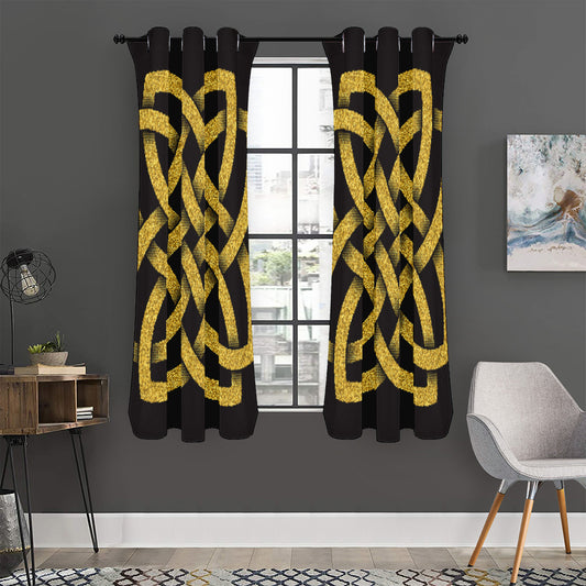 Gold Celtic Knot Symbol Print Curtain