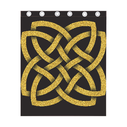 Gold Celtic Knot Symbol Print Curtain