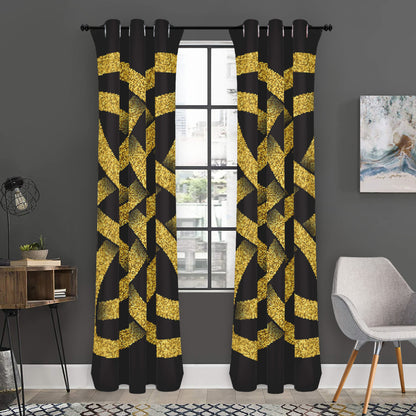 Gold Celtic Knot Symbol Print Curtain