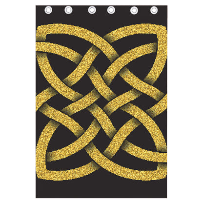 Gold Celtic Knot Symbol Print Curtain