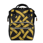 Gold Celtic Knot Symbol Print Diaper Bag