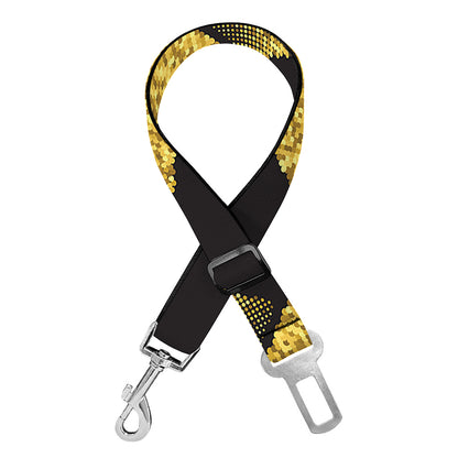 Gold Celtic Knot Symbol Print Dog Seat Belt