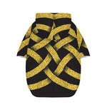Gold Celtic Knot Symbol Print Dog Zip Up Hoodie