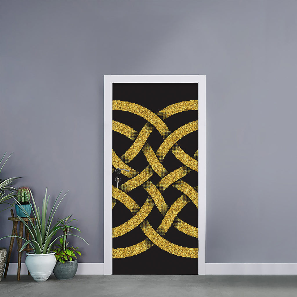 Gold Celtic Knot Symbol Print Door Sticker