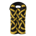 Gold Celtic Knot Symbol Print Double Neoprene Wine Tote