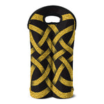 Gold Celtic Knot Symbol Print Double Neoprene Wine Tote